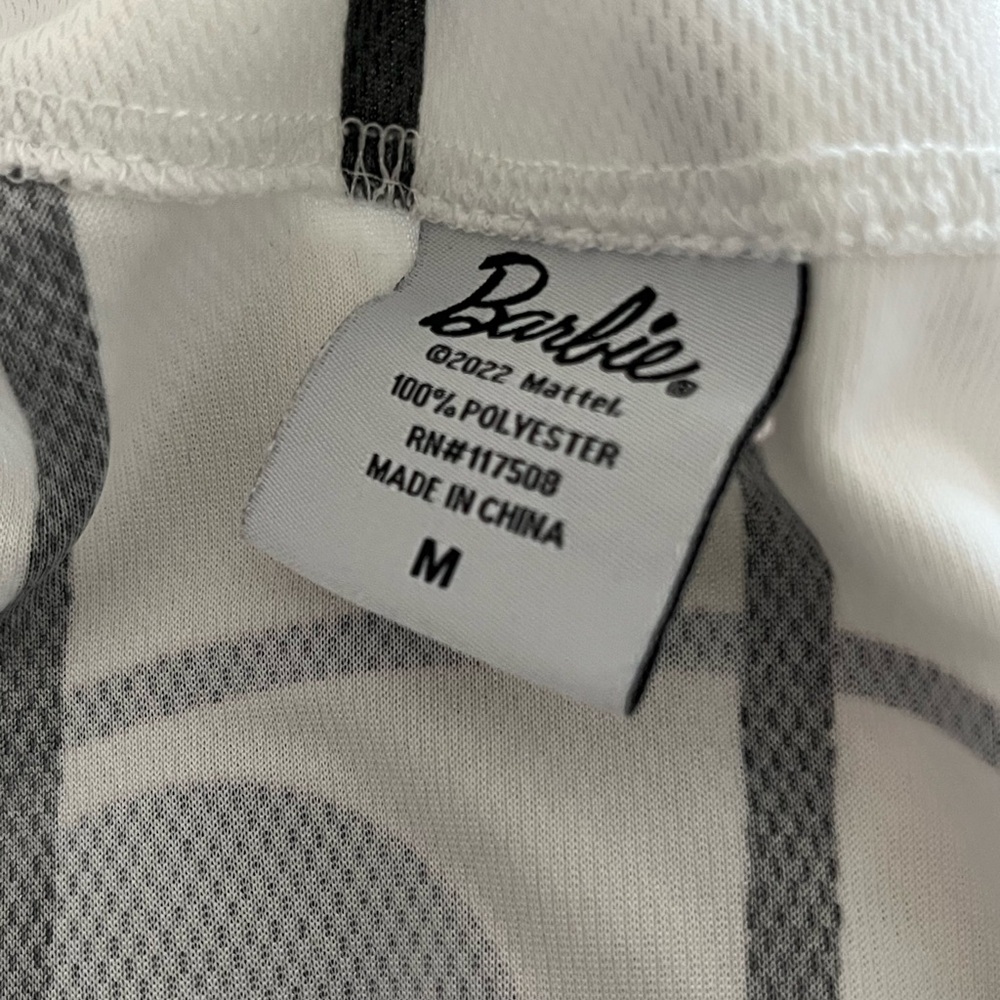 White Pinstriped Barbie Graphic Baseball Jersey - Picture 11 of 11